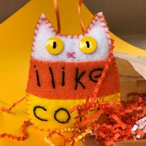 SALE! Halloween Candy Corn Cat